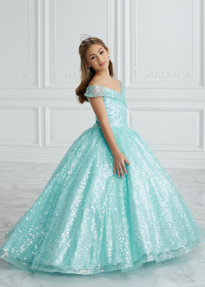 Cap Sleeves Sequin Glitter Flower Girl Dress
